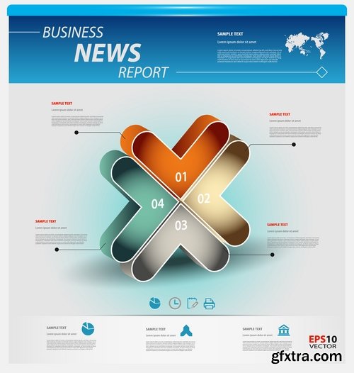 Collection of business infographics template is an example of a web site is a step by step calculation 12-24 EPS