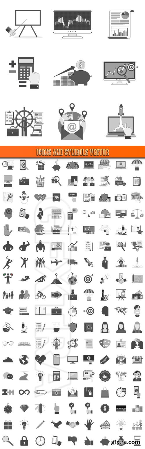 Icons and symbols vector