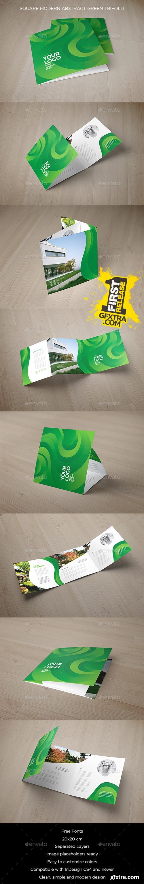 GraphicRiver - Square Modern Abstract Green Trifold 19215341