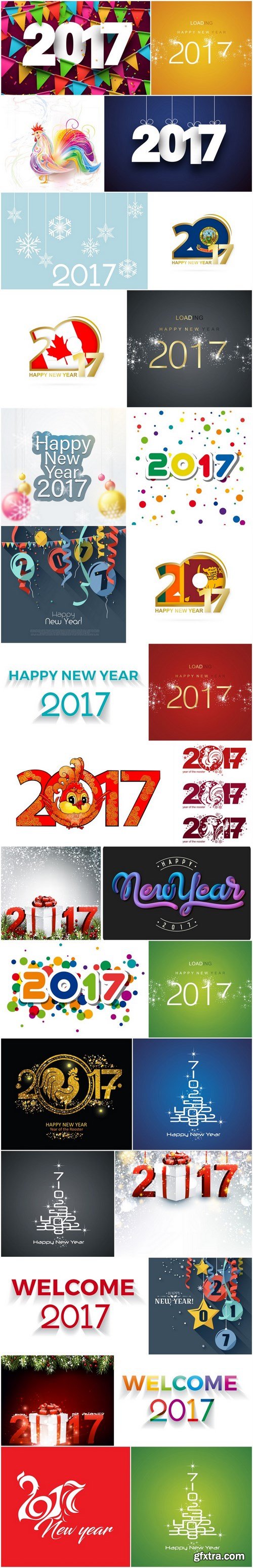 New Year Design 2017 part 8 - Set of 30xEPS Professional Vector Stock