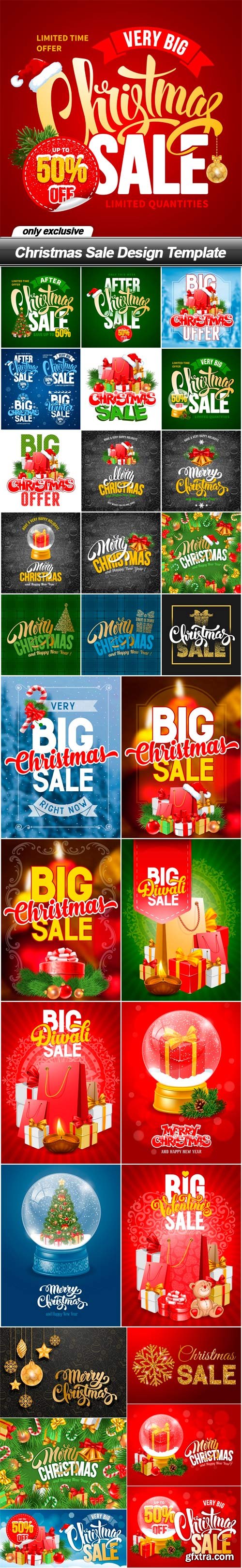 Christmas Sale Design Template - 30 EPS