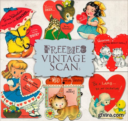 Scrap Kit - Retro Valentine\'s Day Cards