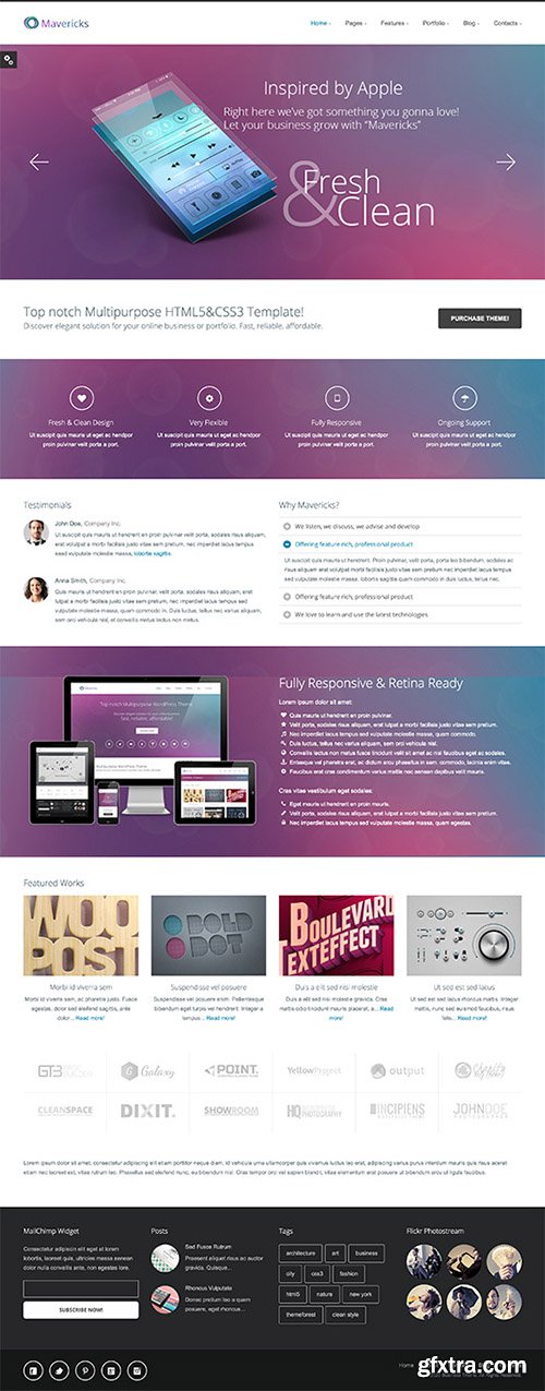 GT3Themes - Mavericks Business and Portfolio Web Template