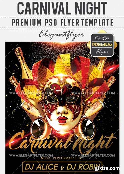 Carnival Night Flyer PSD V12 Template + Facebook Cover