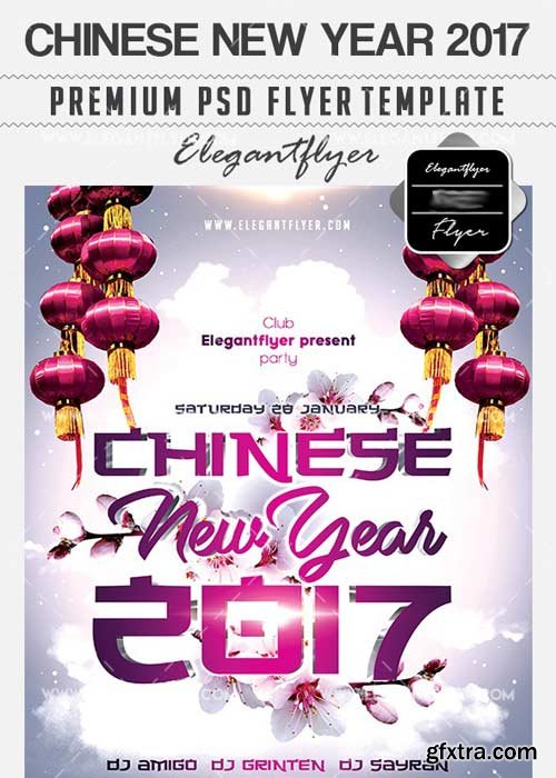 Chinese New Year 2017 Flyer PSD V13 Template + Facebook Cover