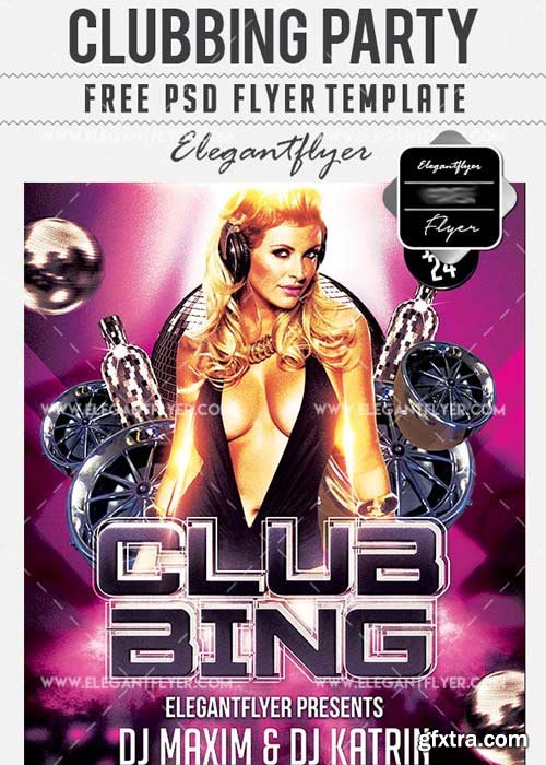 Clubbing Party Flyer PSD V16 Template + Facebook Cover