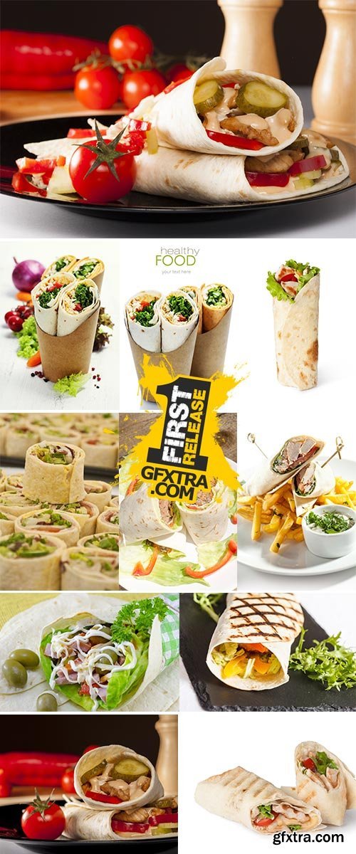 Stock Image Chicken fajita wrap sandwich