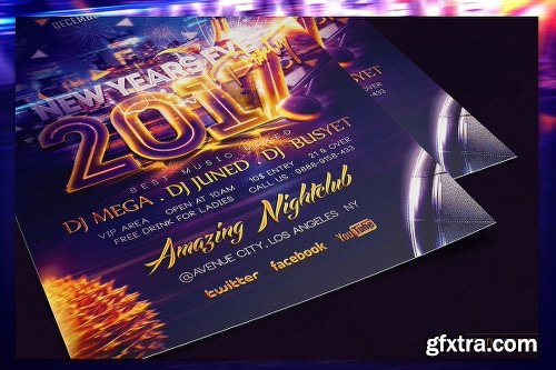 CreativeMarket New Year Flyer Bundle Vol.1 1138631