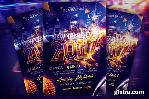 CreativeMarket New Year Flyer Bundle Vol.1 1138631