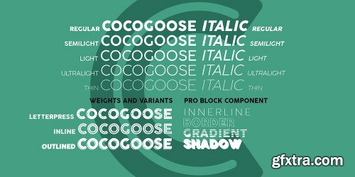 Cocogoose Pro Font Family - 17 Fonts