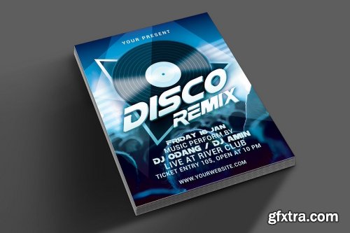 CreativeMarket Disco Remix Party Flyer 1138654