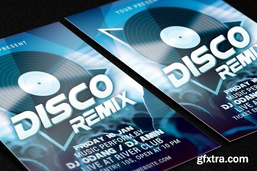 CreativeMarket Disco Remix Party Flyer 1138654