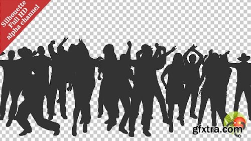 Crowd Of Dancing People In Silhouettes