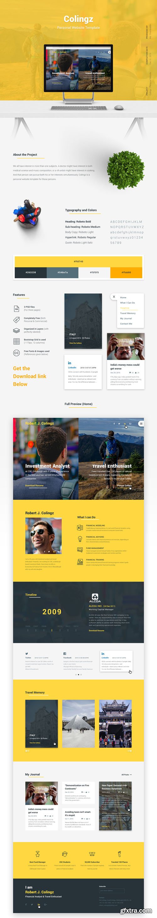 Colingz Personal Website PSD Templates