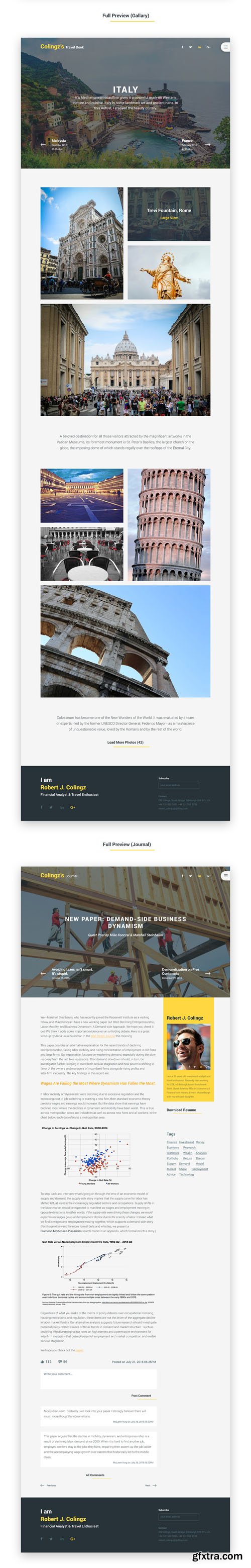 Colingz Personal Website PSD Templates