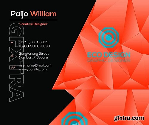 CM - Hitam Orange Business Card 1144761