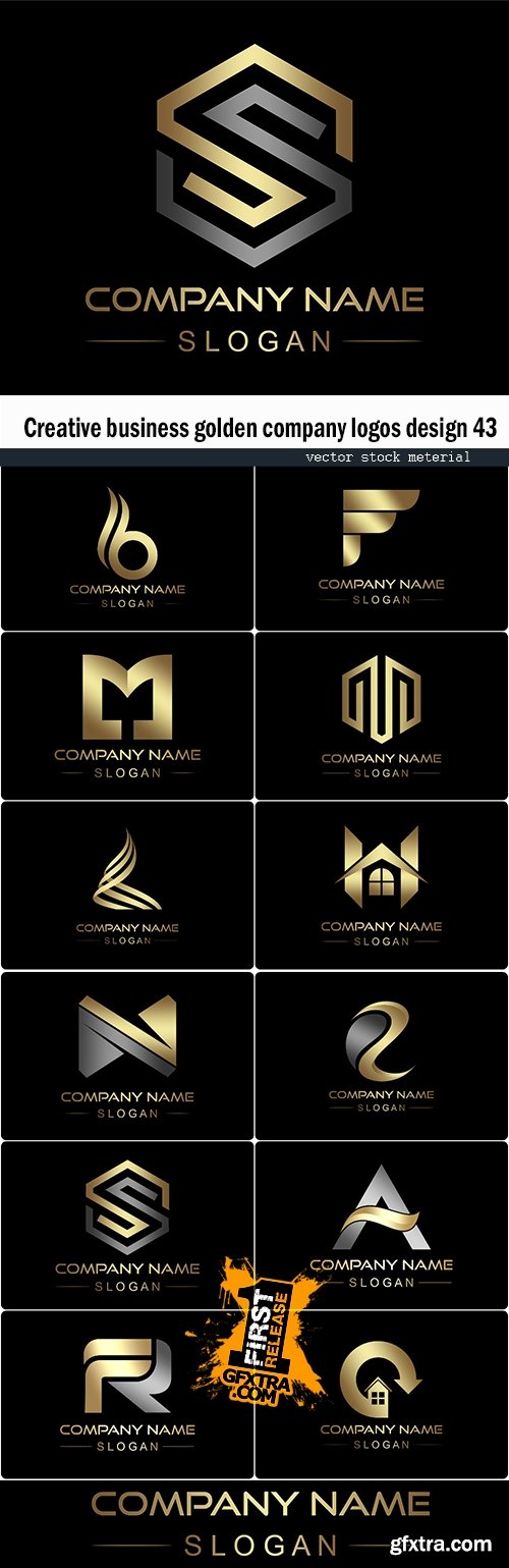 Creative business golden company logos design 43