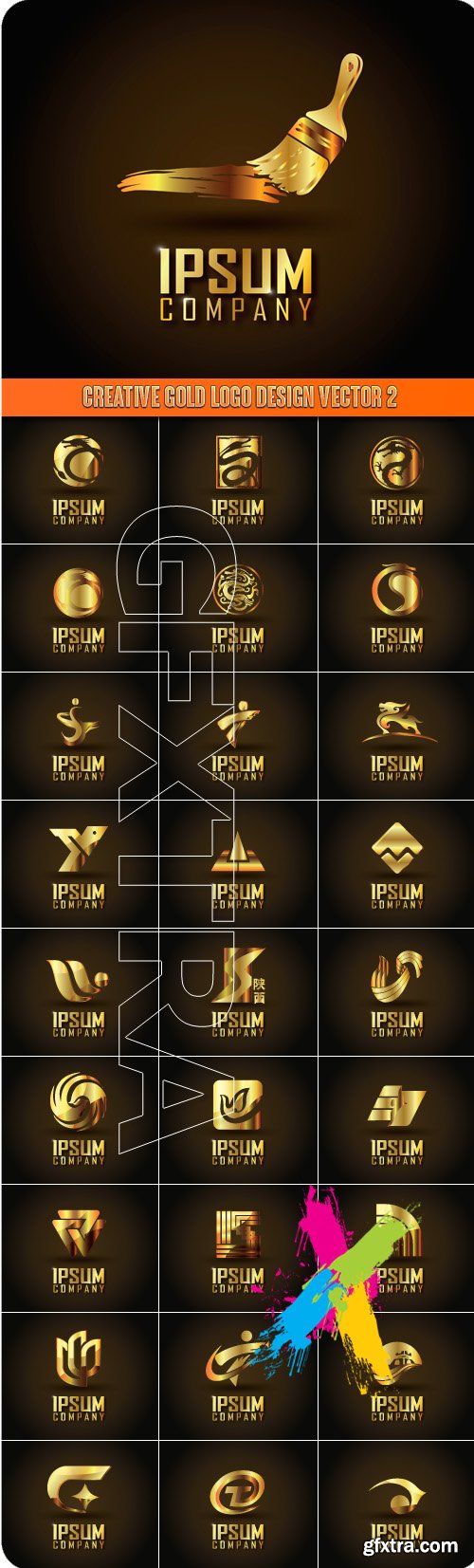 Creative Gold Logo Design vector 2