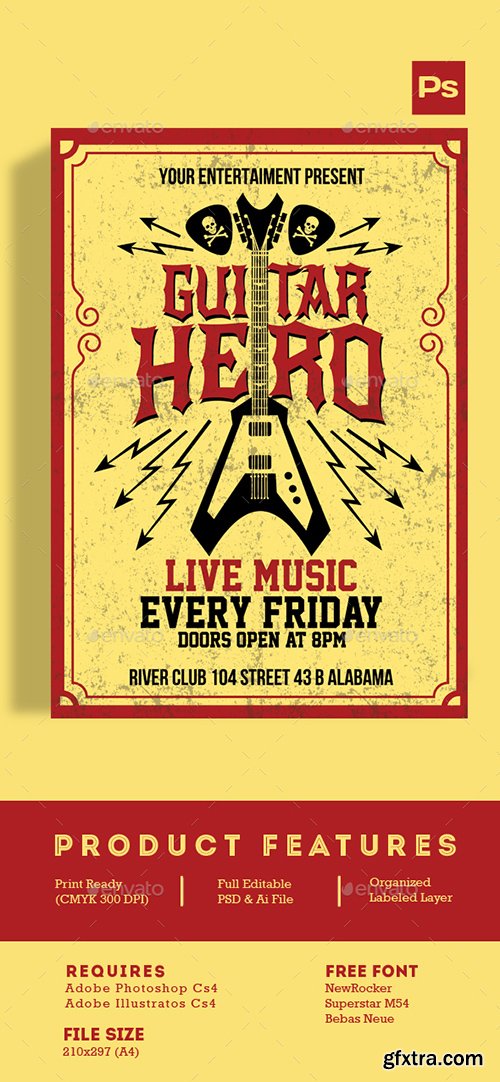 Graphicriver Guitar Hero Flyer 14317796