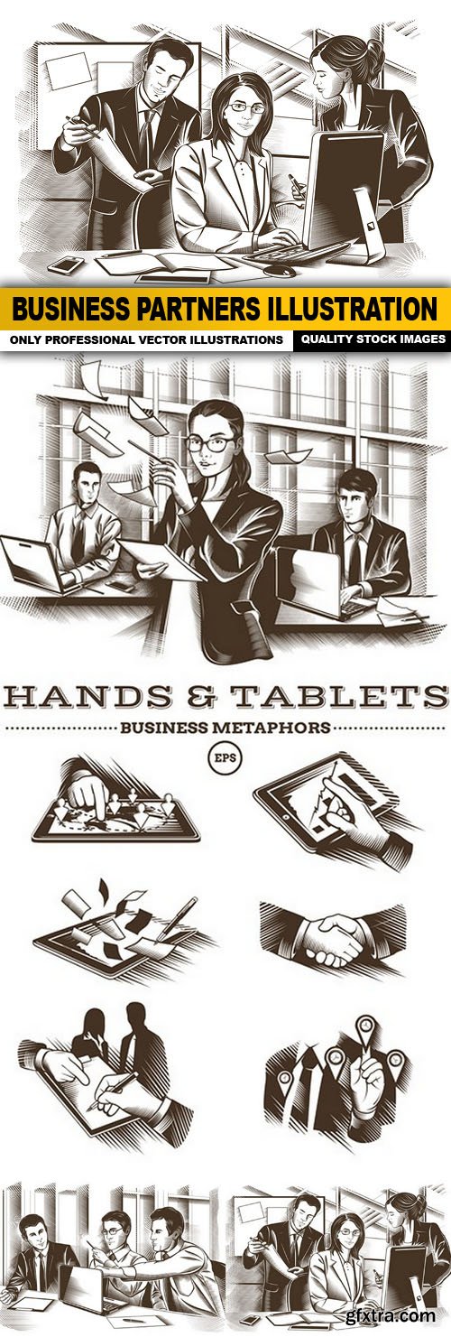 Business Partners Illustration - 4 Vector