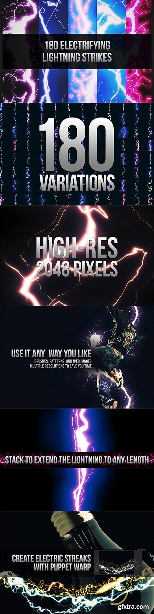 Graphicriver 180 Seamless Lightning Strikes 3768065