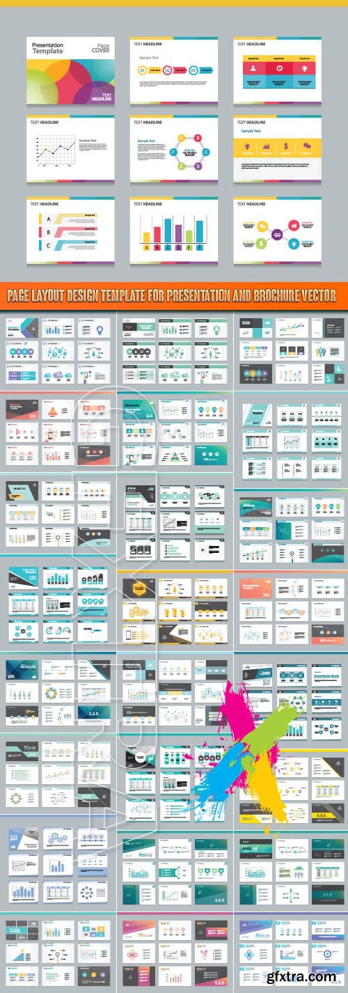 Page layout design template for presentation and brochure vector