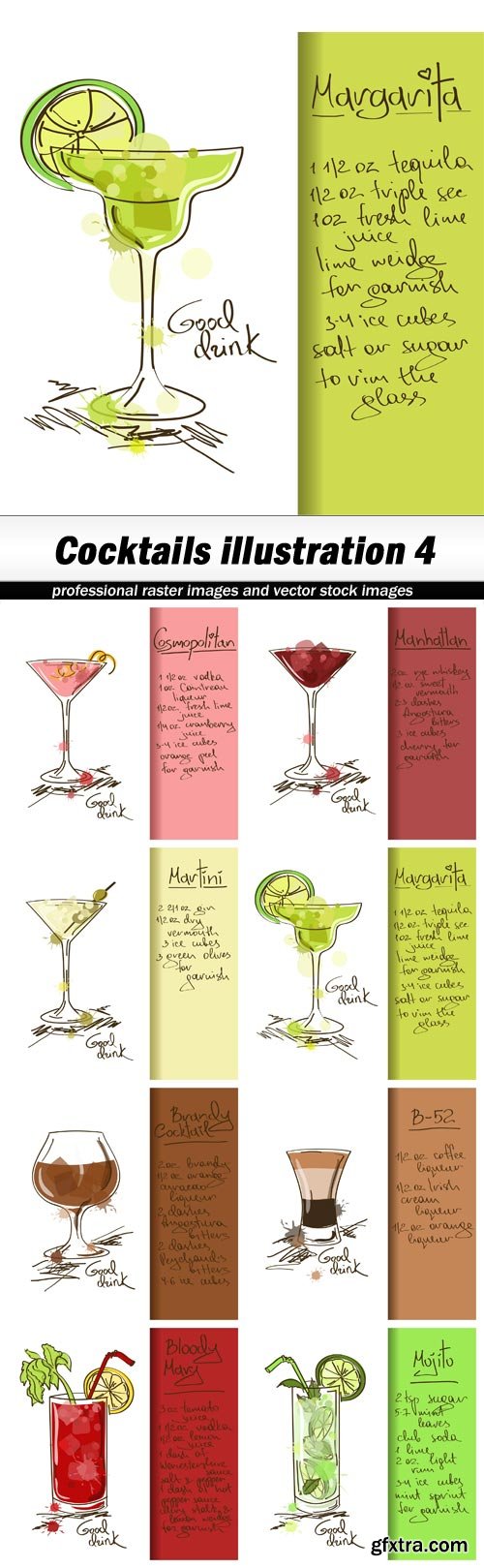 Cocktails illustration 4 - 8 EPS