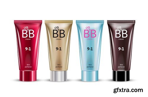 Cosmetics packaging design for the face - 5 EPS