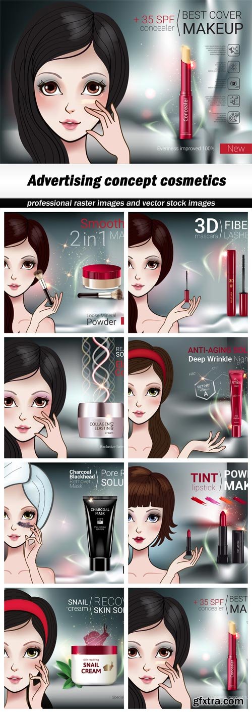 Advertising concept cosmetics - 8 EPS