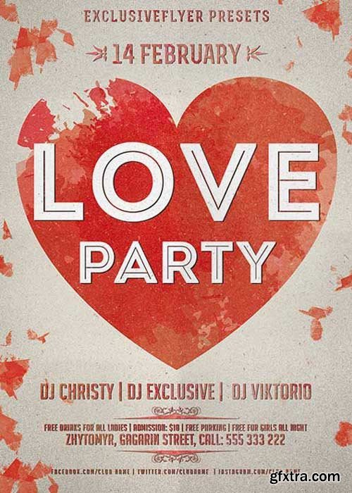 Love Party V15 Club and Party Flyer PSD Template