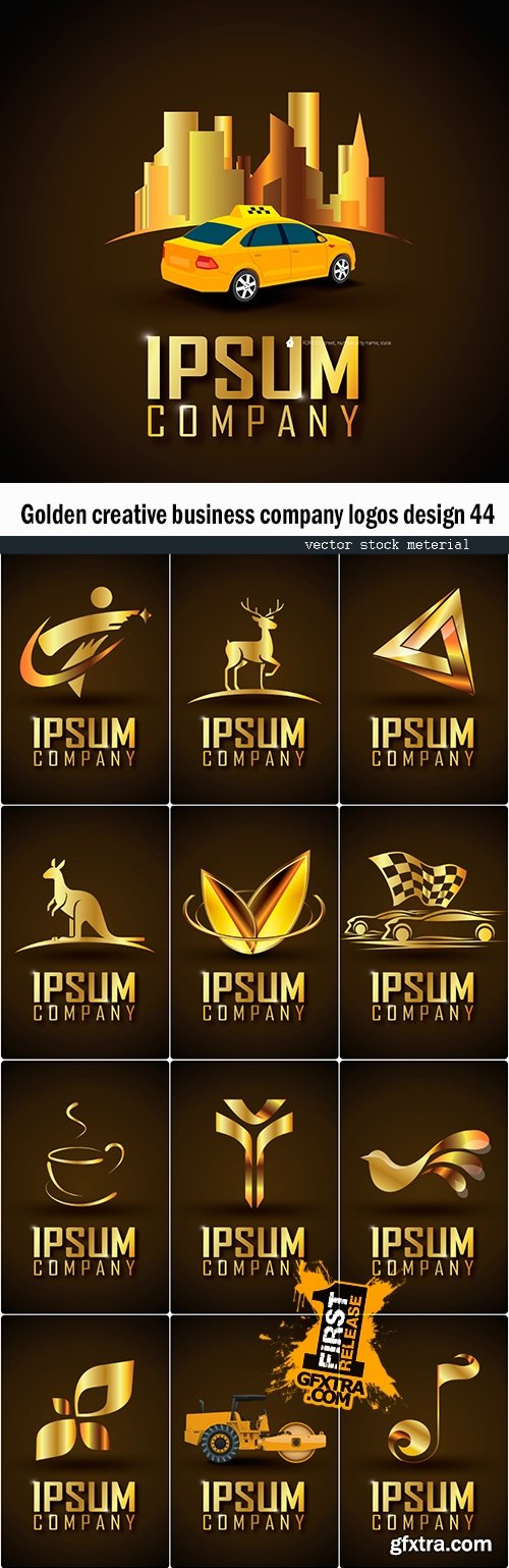 Golden creative business company logos design 44