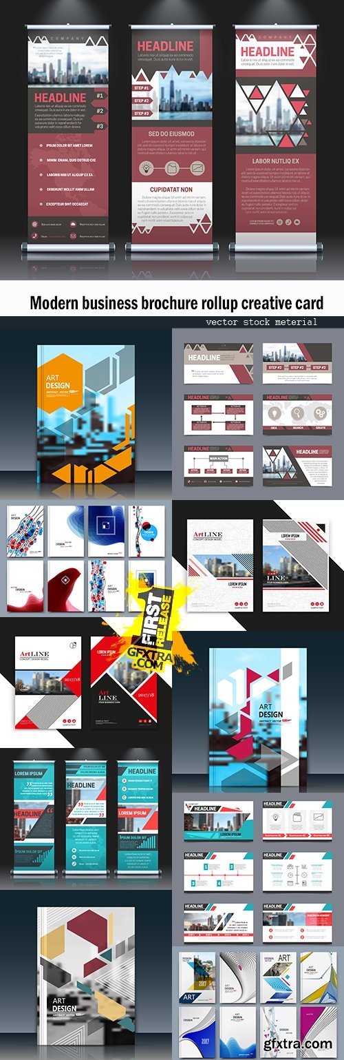 Modern business brochure rollup creative card