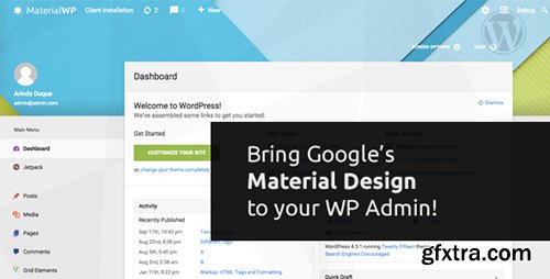 CodeCanyon - Material WP v0.0.36 - Material Design Dashboard Theme - 12981098