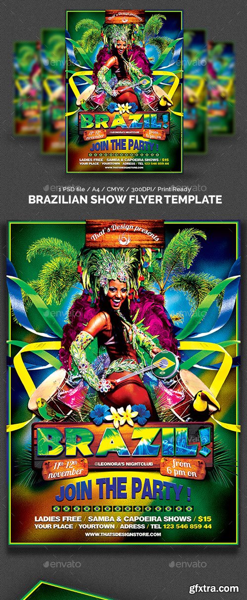 GraphicRiver - Brazilian Show Flyer Template - 5667221