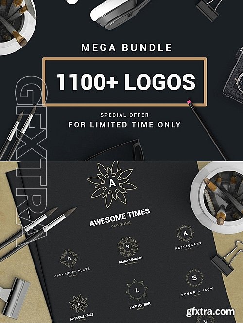 CM - MEGA BUNDLE 1100 Logos & Badges 1143126