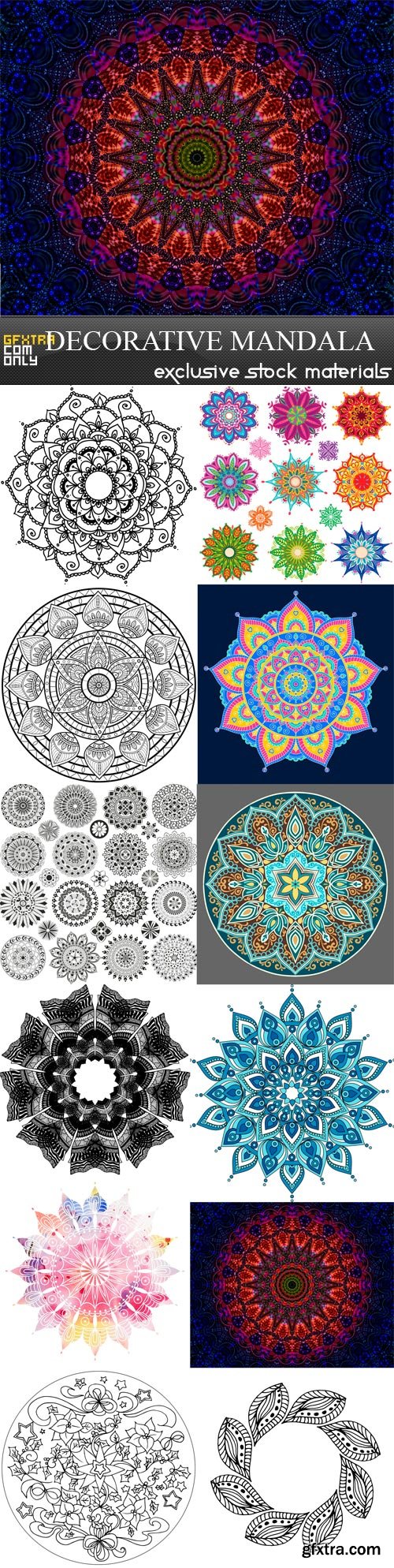 Decorative Mandala - 12 x JPEGs