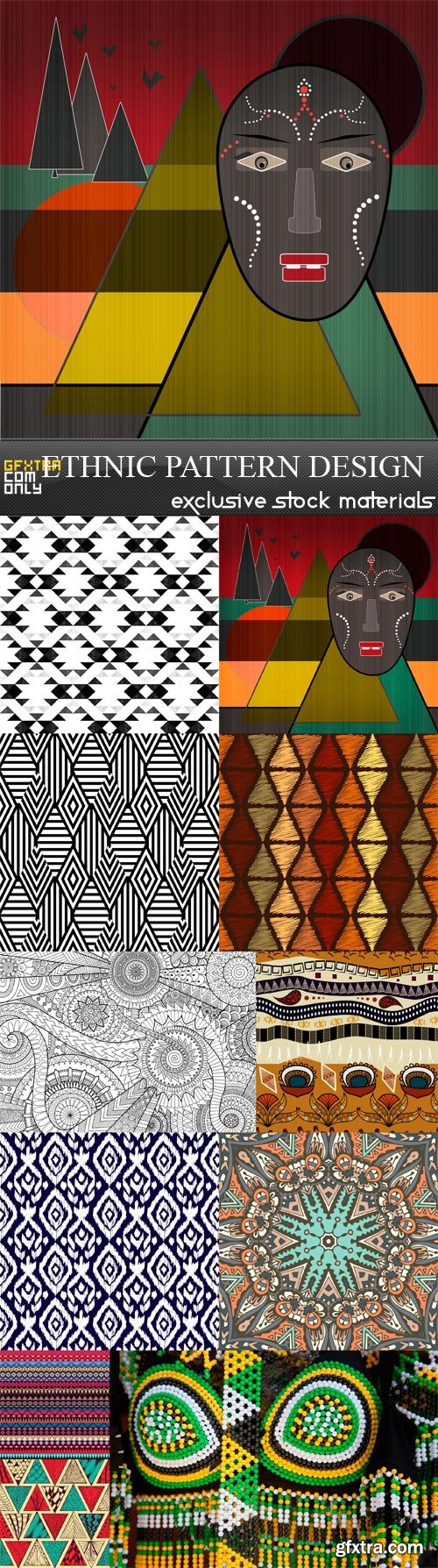 Ethnic Pattern Design - 11 x JPEGs