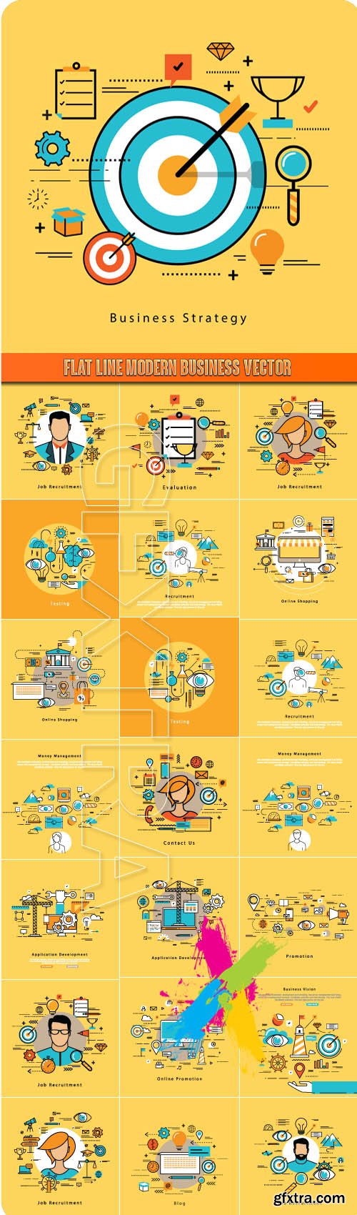 Flat line modern business vector