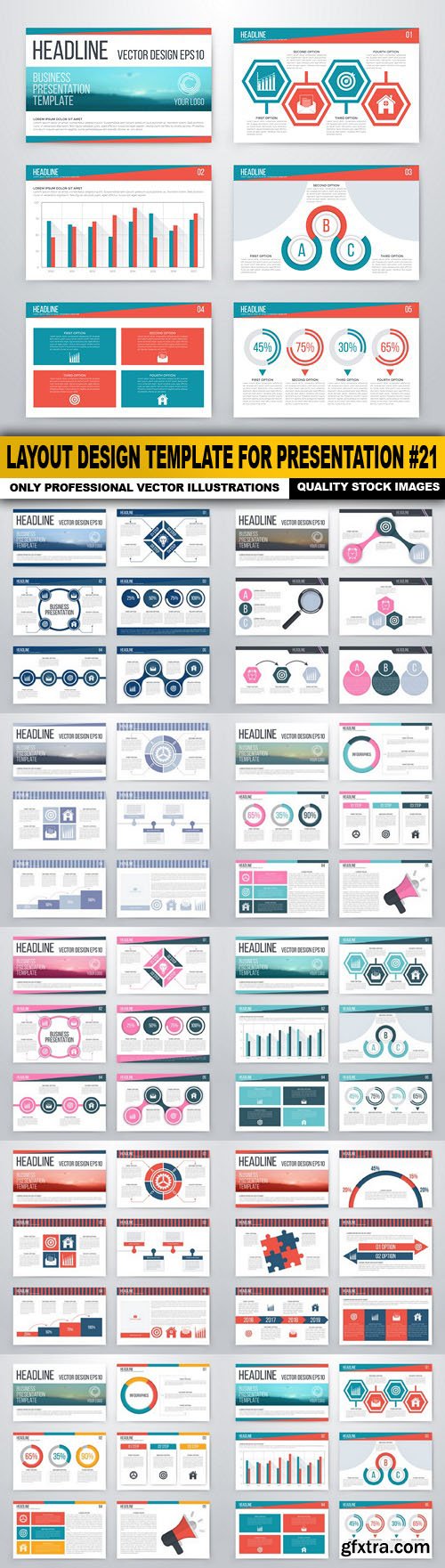 Layout Design Template For Presentation #21 - 10 Vector