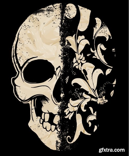 Skull Collection image to print T-shirts with the slogan for the things T-shirt 8-25 EPS