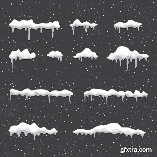 Collection icicle ice frozen water icon decorative element vector image 25 EPS