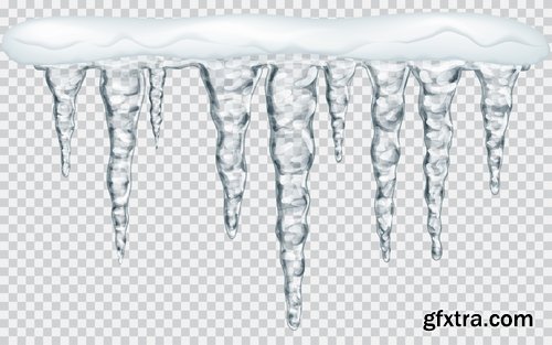 Collection icicle ice frozen water icon decorative element vector image 25 EPS