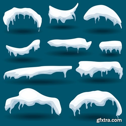 Collection icicle ice frozen water icon decorative element vector image 25 EPS