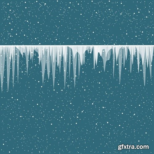 Collection icicle ice frozen water icon decorative element vector image 25 EPS