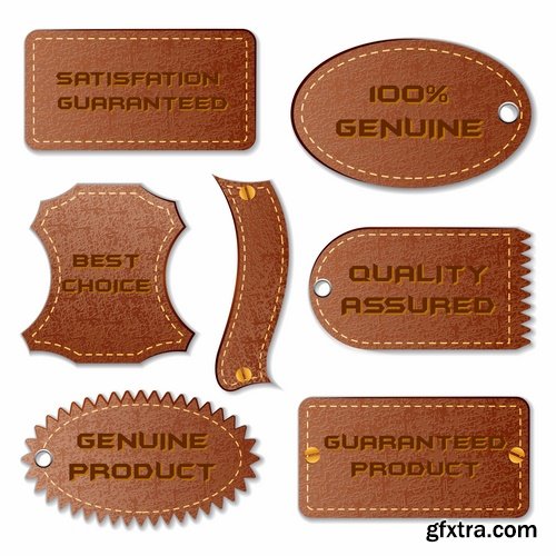 Collection Interior leather sticker label plate banner for an advertising slogan 25 EPS