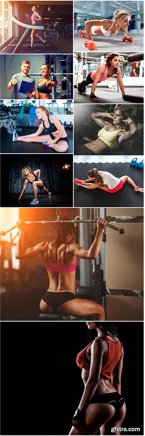 Fitness girl in gym set 1 - 10UHQ JPEG