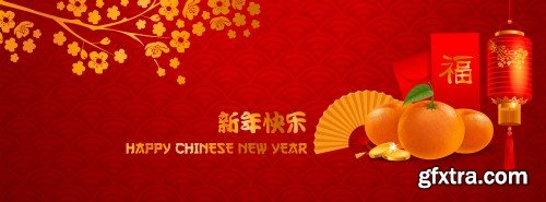 Chinese New Year party vector background