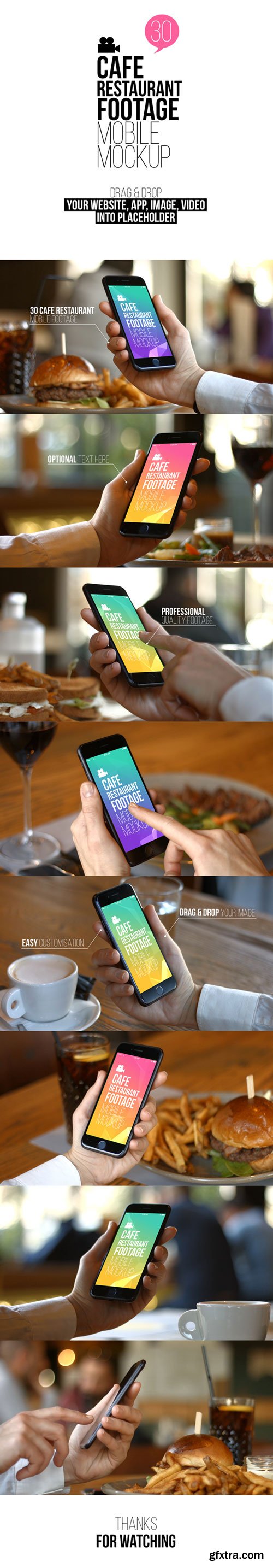 Videohive - Cafe Restaurant Footage Mobile Mockup - 19265104