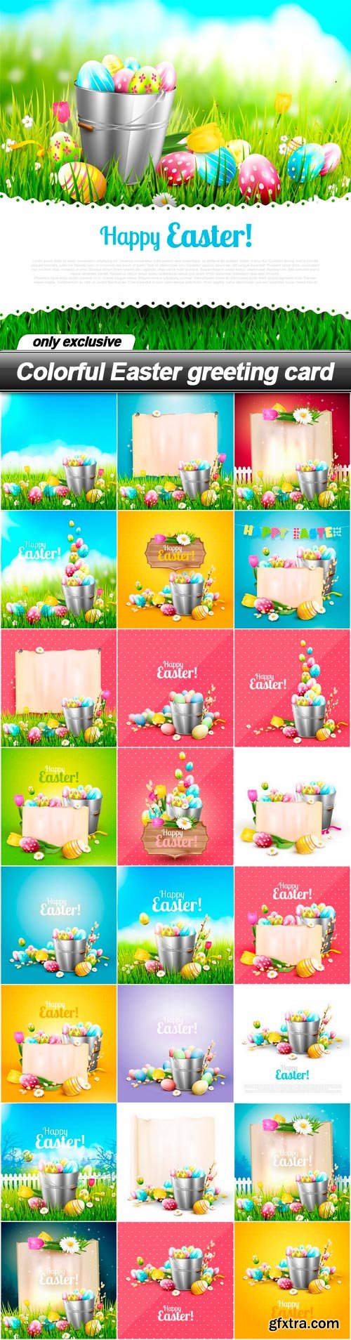 Colorful Easter greeting card - 25 EPS