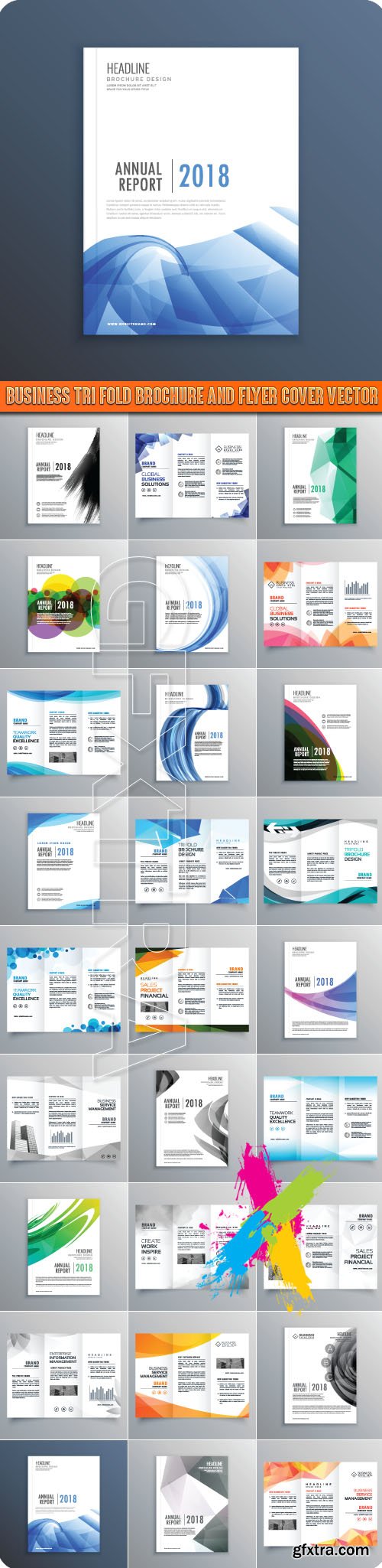 Business tri fold brochure and flyer cover vector